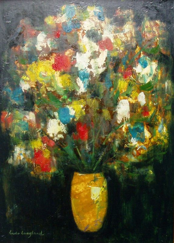 Stilleven met bloemen en vaas