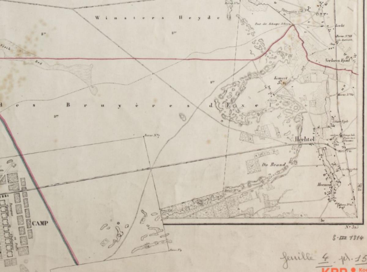 45 kaart ontwerp kamp van Beverlo 1830 1850