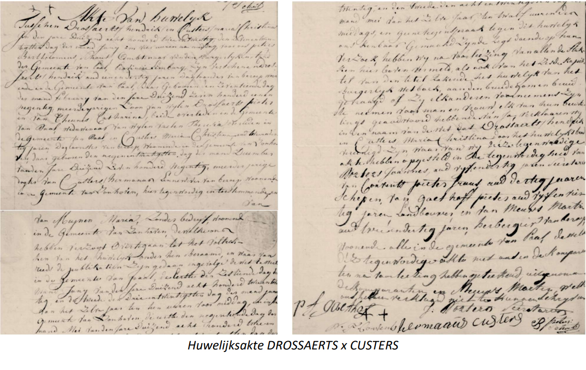 huwelijksakteDrossaerts Custers