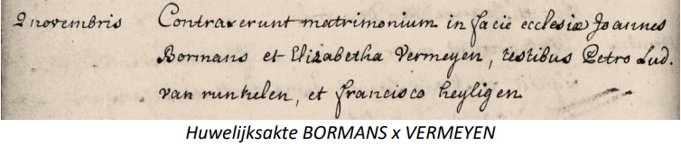 huwelijksaktebormans vermeyen